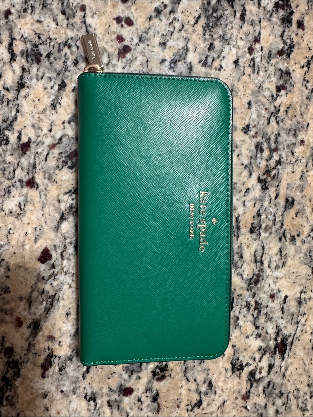kate spade Emerald Green Zip-Around Wallet
